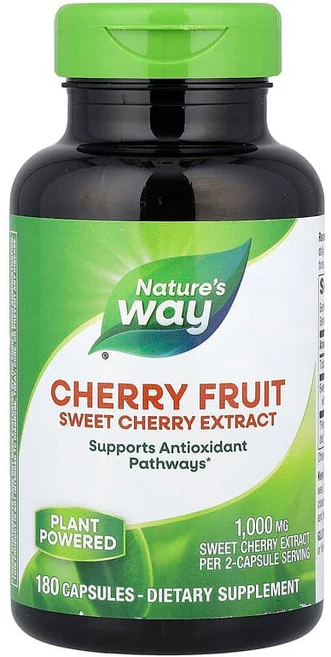 Nature's Way 체리 열매 스위트체리추출물 캡슐 180정(캡슐 1정당 500mg) Way (네이처스 웨이), Nature's Way, 체리 열매, 스위트체리추출물,, 1개 - 쿠팡