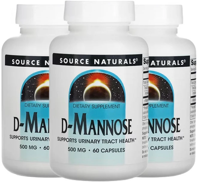 소스네츄럴스 D-만노스 500mg 캡슐 60, 60정, 3개 - 쿠팡