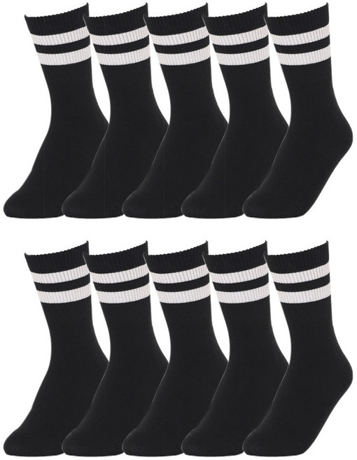 삭스핏 여성 투라인 스트라이프 삭스 블랙 10족 삼선양말