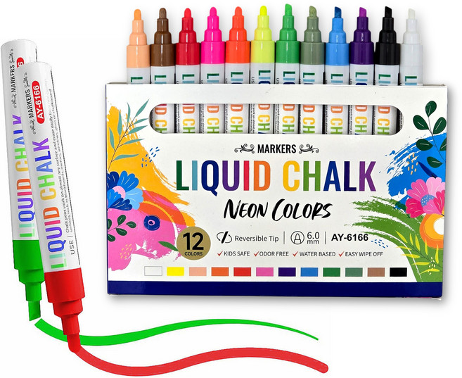 Glapy 지워지는 더블팁 윈도우마카, 1세트, 12색