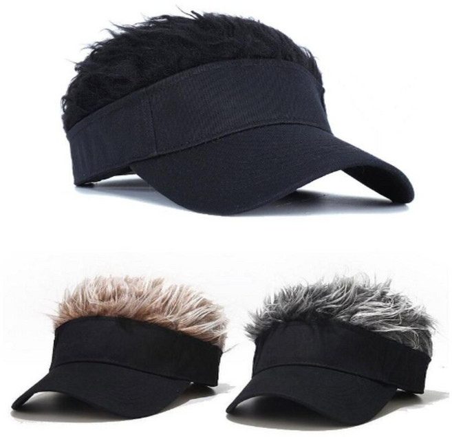 자연스러운 골프가발모자 남성용 골프가발 인모 썬캡, 1개, 상세페이지 참조