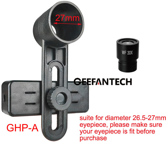 스마트폰 어댑터 26-30mm 접안 렌즈용 거치대 쌍안경 단안 현미경 호환 3 종류, GPH-A, 1개