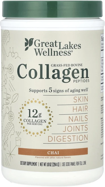 몸에 좋은 Great Lakes Wellness 콜라겐 펩타이드 목초 사육 우피 차이 284g(10oz), Great Lakes Wellness 콜라겐..., 284g, 1개 - 쿠팡