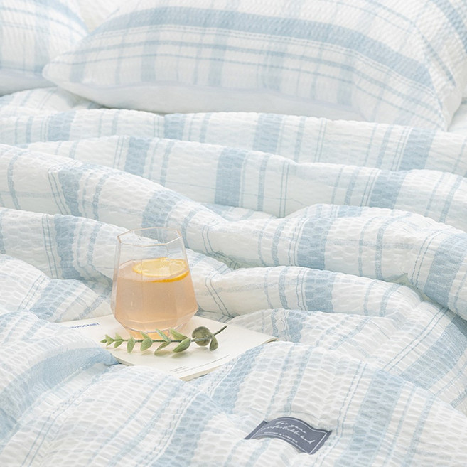 시어서커 차렵이불 시원한 여름이불 세트 침대패드 고정밴드