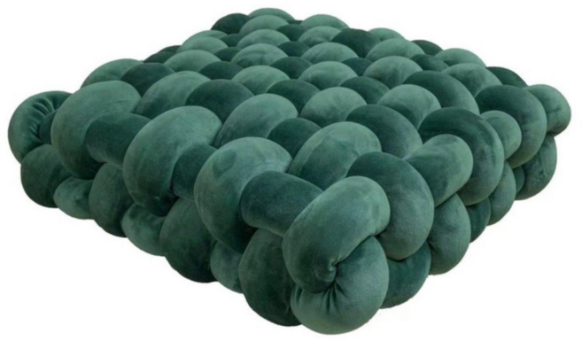 자이언트얀 소파쿠션 꼬임 니트 방석 인테리어쿠션, 다크그린