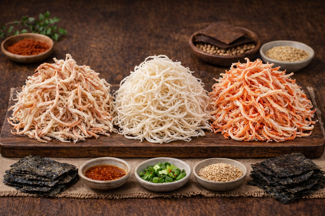 (오징어90%내외) 국내 강원도 가공 백진미채 홍진미채 참진미채 건어물 1kg 업소용 가정용 진미채 조미오징어채 진미오징어채, 오징어 90% 홍진미채 1kg, 1개