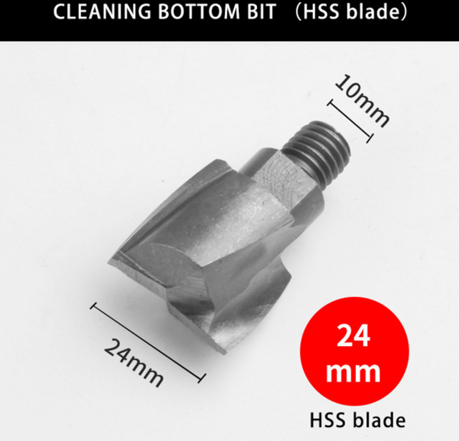 1개 10mm 샹크 클리닝 바텀 비트 라우터 비트 도어락 슬로팅 밀링 커터 나사산 라우터 목공 도구, 03 HSS 24mm