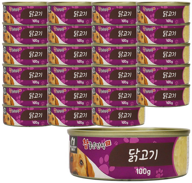 헬로도기 참좋은간식 강아지 캔, 닭고기, 100g, 24개