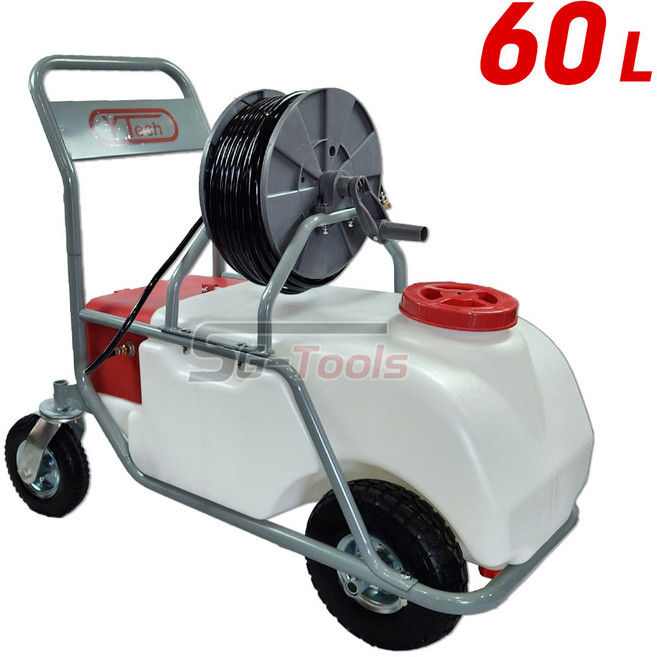 주행식 충전분무기 60리터 전동 자동 충전식 모터 분무기 배터리 살포기, 레드, 1개