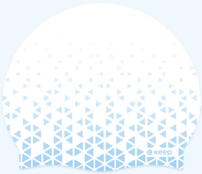 킵스위밍 그라데이션수모 패턴 실리콘수영모자 빅사이즈, 스카이블루, 1개