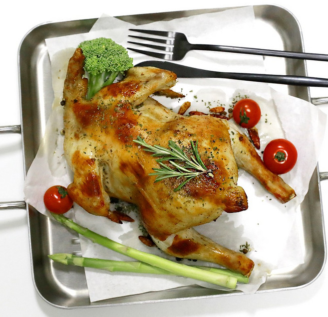 국내산 옛날통닭 1500g 오븐치킨 로스트 에어프라이어 치킨, 옛날통닭 3마리(냉장)-50호,핫염지(개복), 1.5kg, 1개