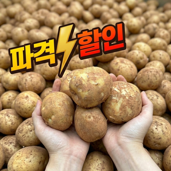 [정석마켓] 프리미엄 꿀맛 햇감자 대알 선별 포실한 수미감자 (대), 1개, 3kg(70~100g)