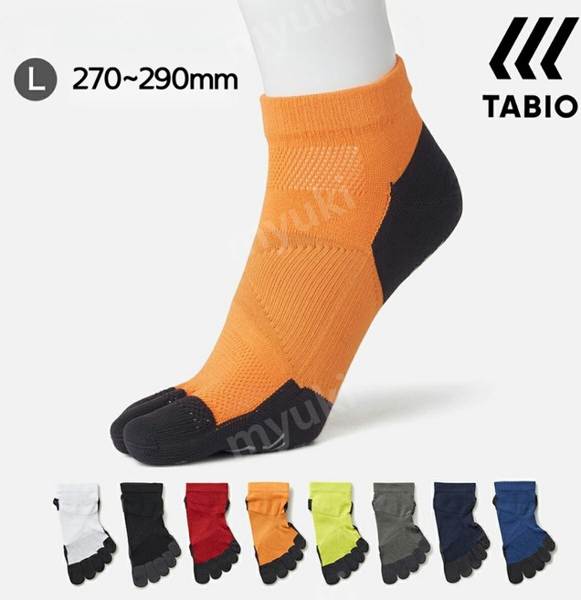 타비오 러닝 마라톤 달리기 논슬립 발가락 양말 레이싱런 프로 (270-290mm), 51 오렌지, 1개