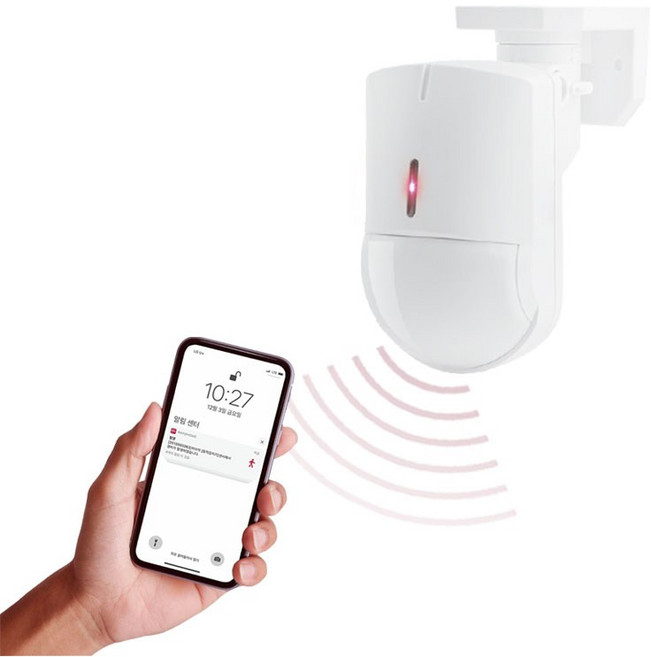 [레이홈] IoT 스마트 동작감지기 단품 모션센서 PIR센서 온습도계 내장, 1개, RAY-PIR2