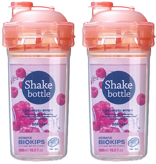 코멕스 바이오킵스 쉐이커용기 1호 500ml X 2개, 핑크