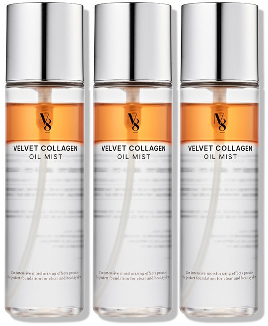 넘버에잇 벨벳 콜라겐 오일 얼굴 미스트 광채 물광 수분, 3개, 100ml