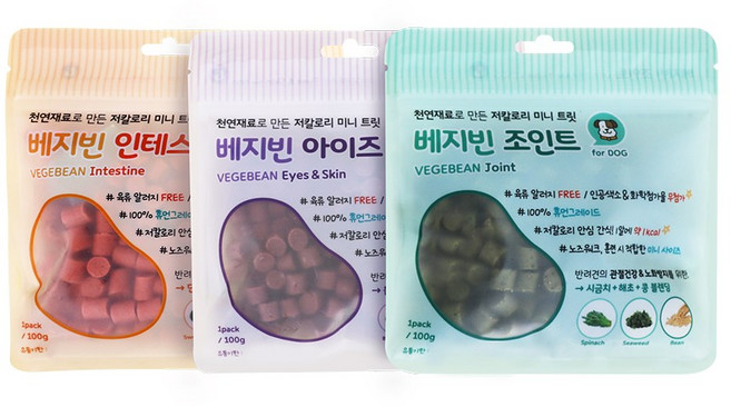 로이코 베지빈 강아지 저알러지 저칼로리 노즈워크 미니 간식, 아이즈&스킨1개+인테스틴1개+조인트1개, 100g, 1개