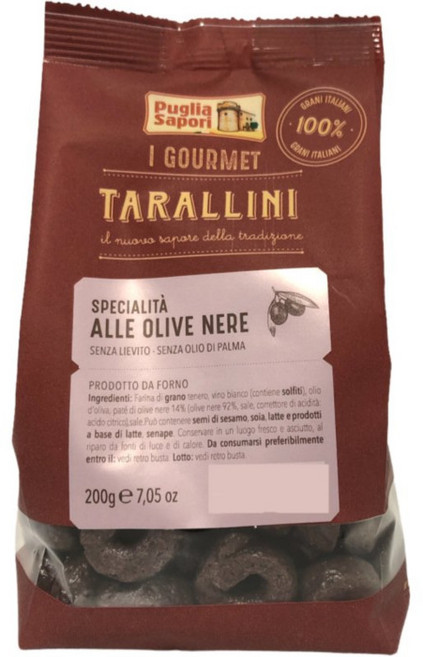 Puglia Sapori Taralli 검은 올리브가 들어간 푸글리아 사포리 타랄리 페이스트리 스낵 200gx5개, 200g