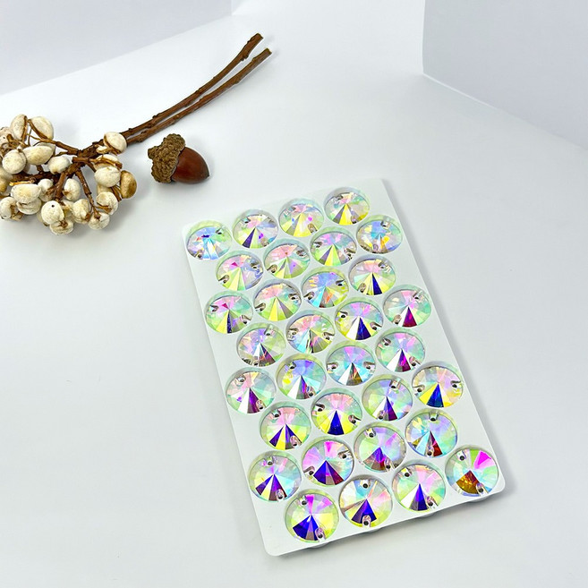 비즈라이프 쏘온스톤 원형 크리스탈 AB, 1봉, 8mm/84개