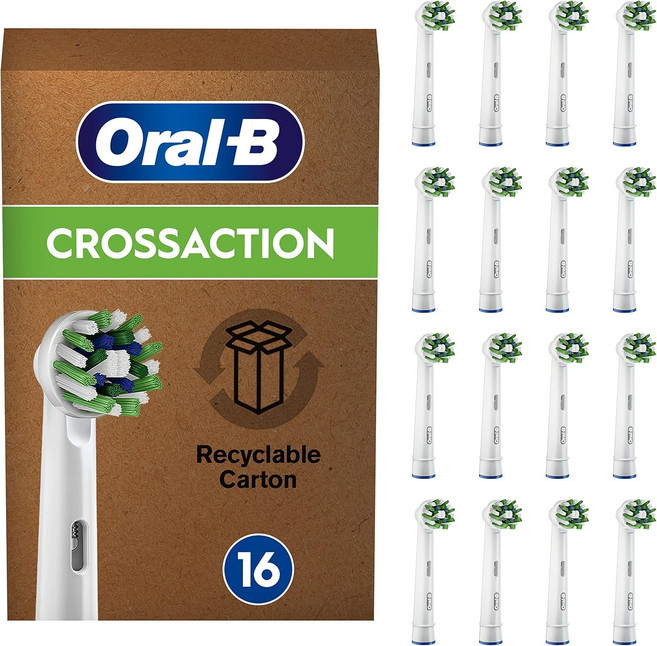 [병행 수입품] Oral-B CROSS ACTION EB50RB-16 브라운 전동 칫솔용 교체 브러쉬 멀티, 1개