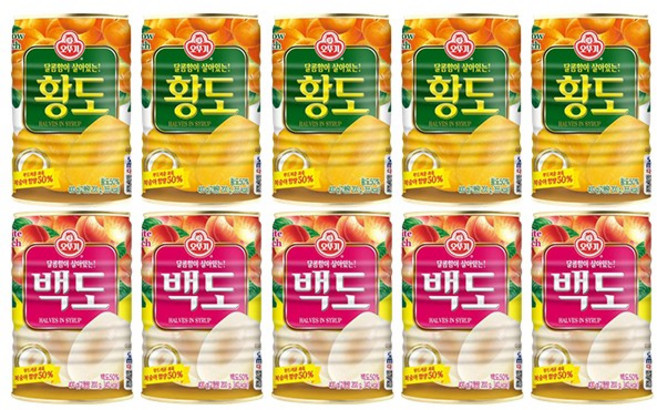 오뚜기 황도 5개+백도 5개, 1세트, 400g