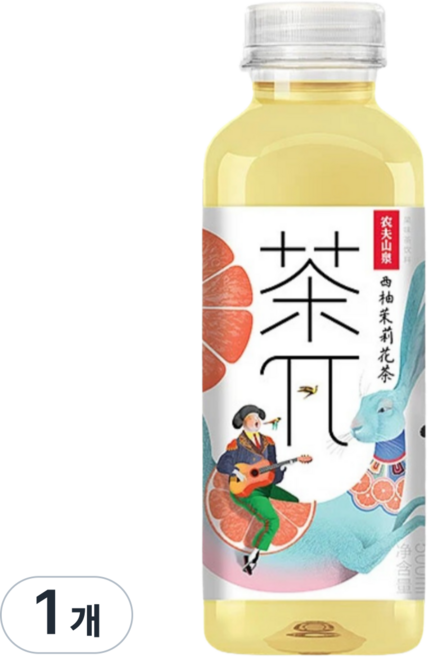 왕부정 중국 음료수 차파이 자몽 재스민차, 1개, 500ml