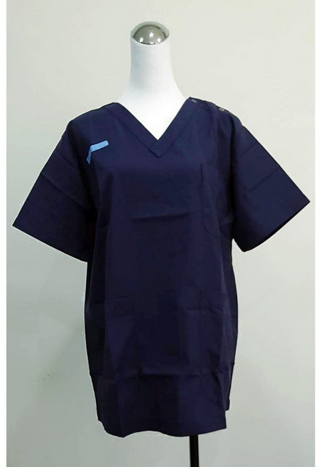 萊亞生活館 V字領女款刷手服套裝 台灣製, 深藍色(全套),S, 1個