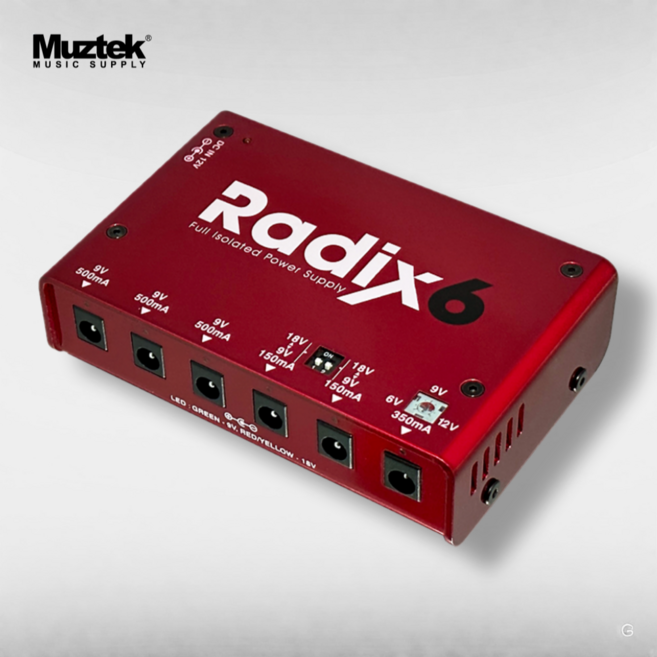뮤즈텍 기타 파워서플라이 RADIX6 / 일렉 이펙터 전원 래딕스 6구, 1개