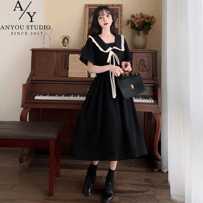 ANYOU 여름 원피스 패션 데일리룩 학원풍 여성원피스 슬림핏 롱원피스 캐주얼 바캉스룩 하객룩