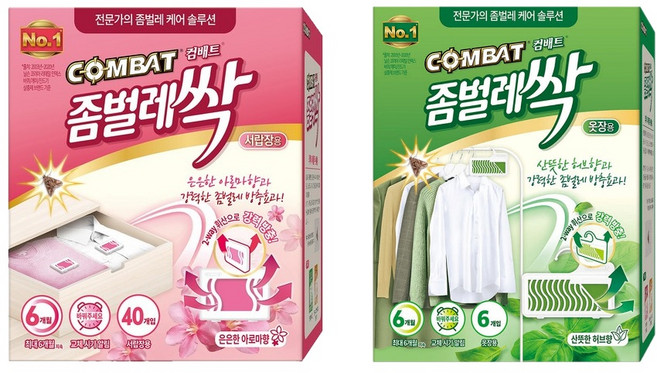 컴배트 좀벌레싹 서랍용 아로마향 24개입 + 옷장 허브향 6개입, 1세트, 30g