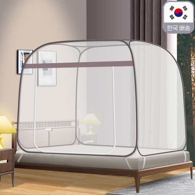 개웃기냥 프리미엄 원터치 와이드 모기장, 싱글도어, B 브라운
