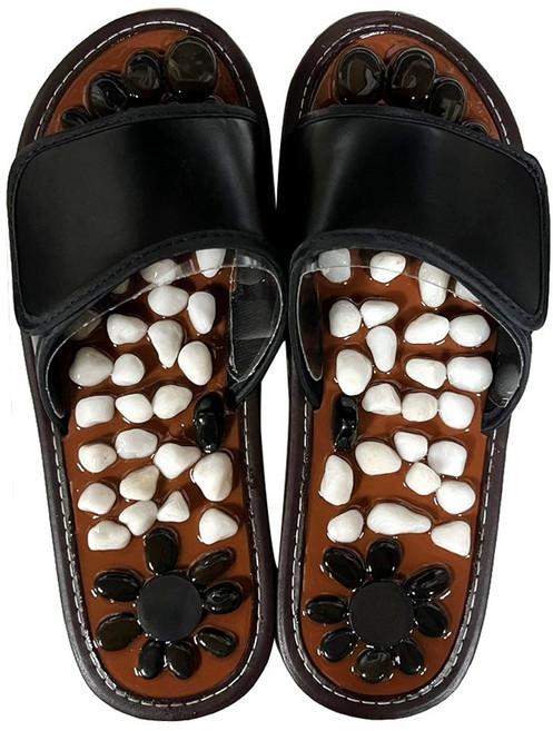 자연석 지압슬리퍼 블랙 (남성용) 280mm