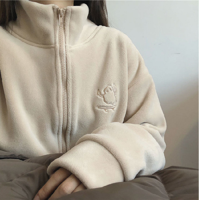 스타일닥터 여성 가을 겨울 코트 폴라 보온 지퍼 후드티