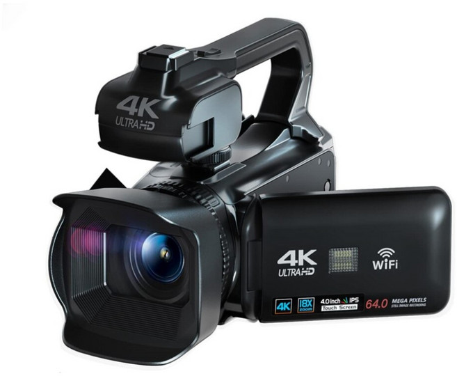 YouTube 촬영용 4K UHD 64MP 스트리밍 비디오 카메라 캠코터, 4K카메라(기본)