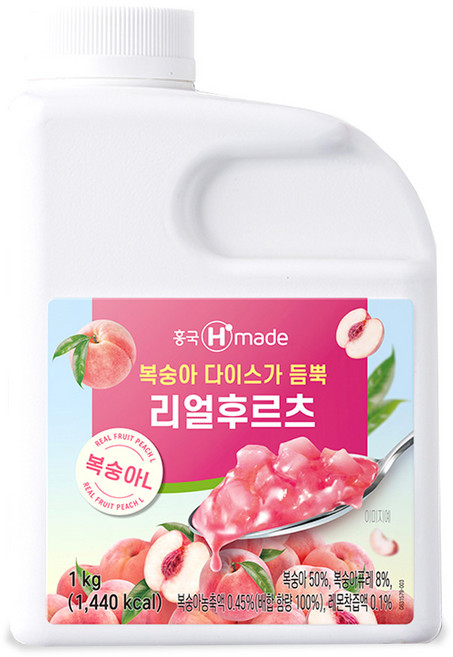 (냉동) 흥국 복숭아L 1kg 리얼후르츠, 1개