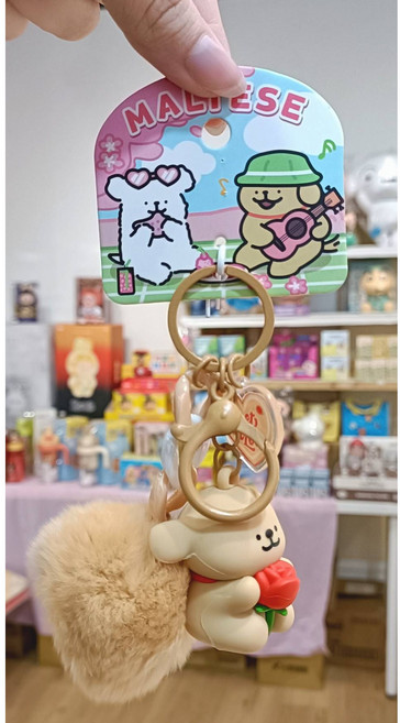 線條小狗 鑰匙圈 甜蜜赴約, 棕色小狗, 1個