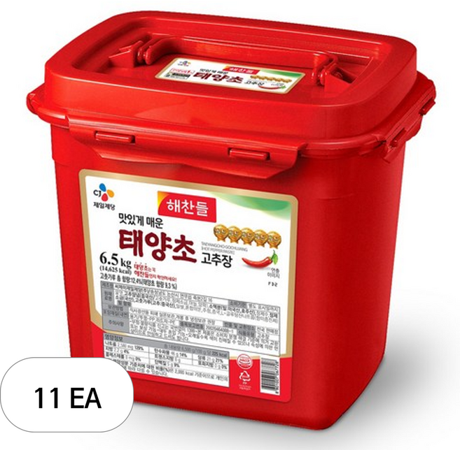 해찬들 태양초 알찬 고추장, 11개, 6.5kg