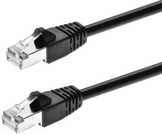 Monoprice Cat6A 이더넷 패치 케이블 - 30.5cm(1피트) - 블랙 | 네트워크 인터넷 코드 - RJ45 550Mhz STP 순구리 와이어 10G 26A, Monoprice Cat6A 이더넷 패치 케이블 - 3