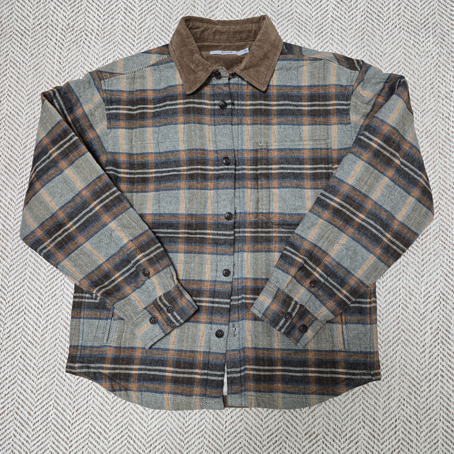 시리즈 코듀로이 카라 체크 아우터 셔츠