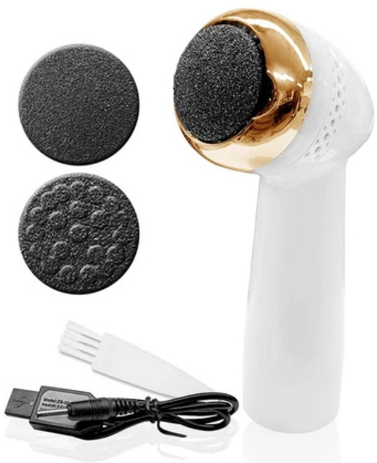 新款電動磨腳器, 時尚白【買一送三】, 1個
