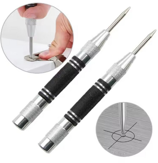 디와이툴즈 센터펀치 다용도 타공기 스프링조절 금속 목재 유리용, 2개