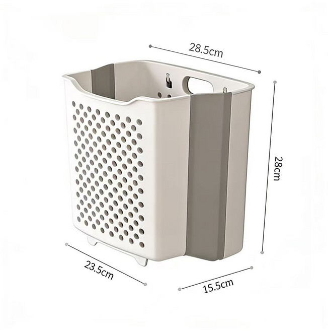 벽걸이 빨래 수납 바구니 욕실 빨래통 다용도 접이식 빨래 바구니YCY, 화이트