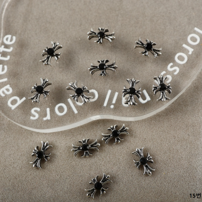 메탈 크롬 십자가 2종 각 10개입 - js, 1개, 15번(10개입)