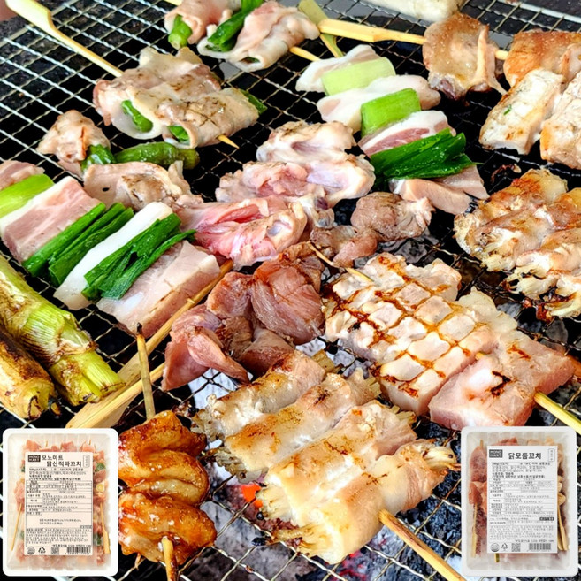 닭모듬꼬치 500g+파닭꼬치 500g 닭다리살 닭염통 닭껍질꼬치 닭날개 닭근위 6종/ 2세트이상 구매시 새우볶음밥 증정, 1개