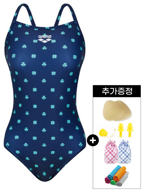아레나수영복 클로버가든 네이비 여성 원피스 레이서백 사은품5종 증정 A6SL1LD08