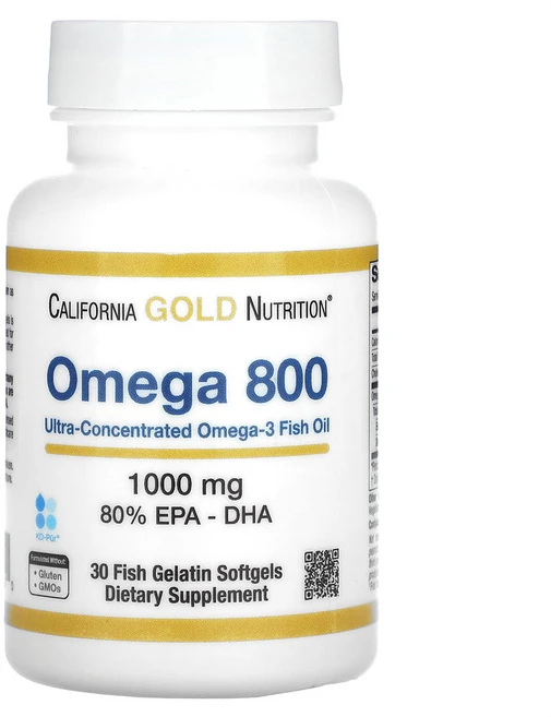 "California Gold Nutrition Omega 800 캘리포니아 골드 CGN 오메가800 30소프트젤 2팩", 30정, 2개 - 쿠팡