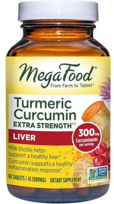 강황 방 메가푸드 커큐민 엑스트라 스트렝스 바이오페린 블랙 페퍼와 밀크 시슬 추출물로 비건 9가지 식품 알레르겐 없이 만든 90탭(45인분), 1개, 90정 - 쿠팡