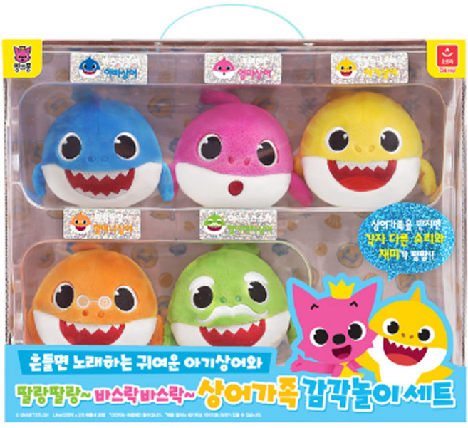 핑크퐁 상어가족 감각놀이세트, 혼합색상, 1세트