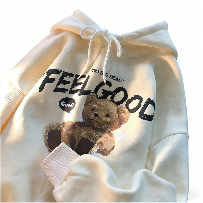 스타일닥터 가을 겨울 맨투맨 루즈핏 귀여운 기모 도톰 커플 곰돌이 후드티