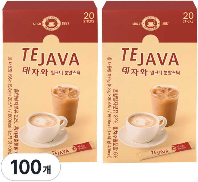 데자와 밀크티 분말 스틱 9.8g, 100개